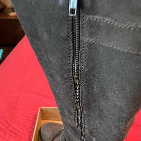 “Born” Suede Charcoal Gray, 3 inch Heel Boots. - Picture 3 of 5